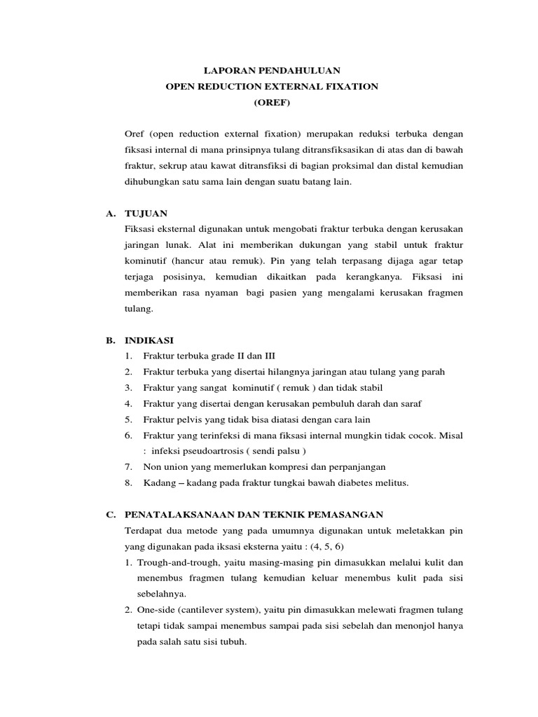 OREF: Fiksasi Eksternal untuk Fraktur | PDF