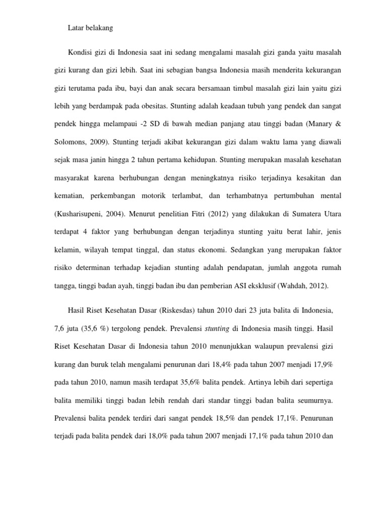 Latar Belakang Stunting