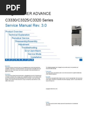 CANON PRINTER SERVICE MANUAL Imagerunner - Advance - C3325.