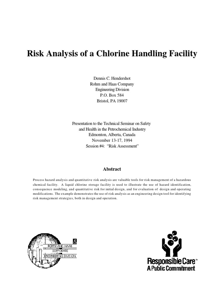 Chlorine Production PDF Risk Management Risk Assessment