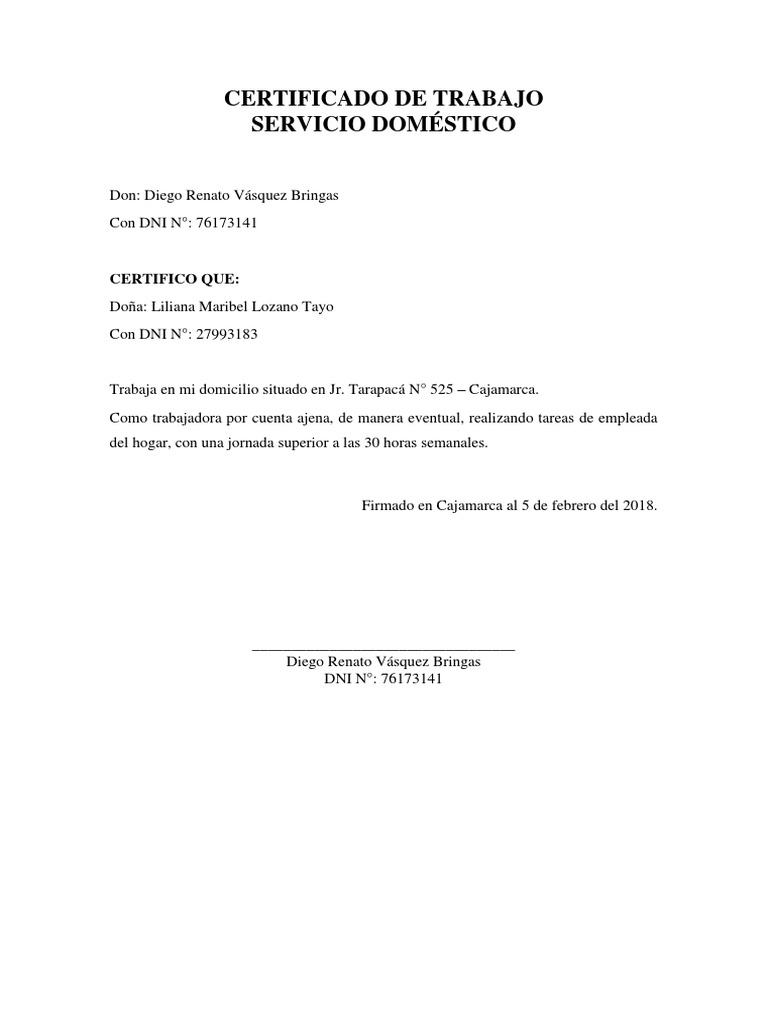 Carta De Certificacion De Empleo  Images and Photos finder