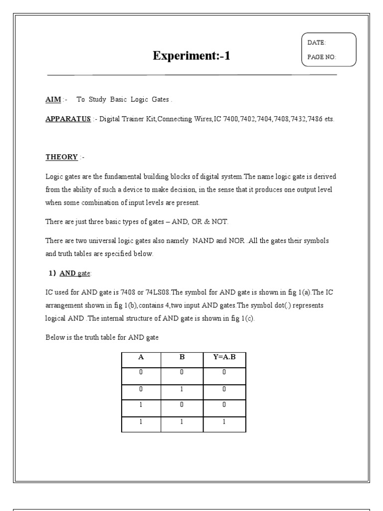 Ex 1 Logic Gate Electronic Design