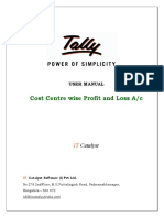 User Manual For Cost Centre Wise Profit and Loss Account With FAQs