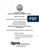 Concurso para Professor de Ensino Básico no Município de Cândido de Abreu