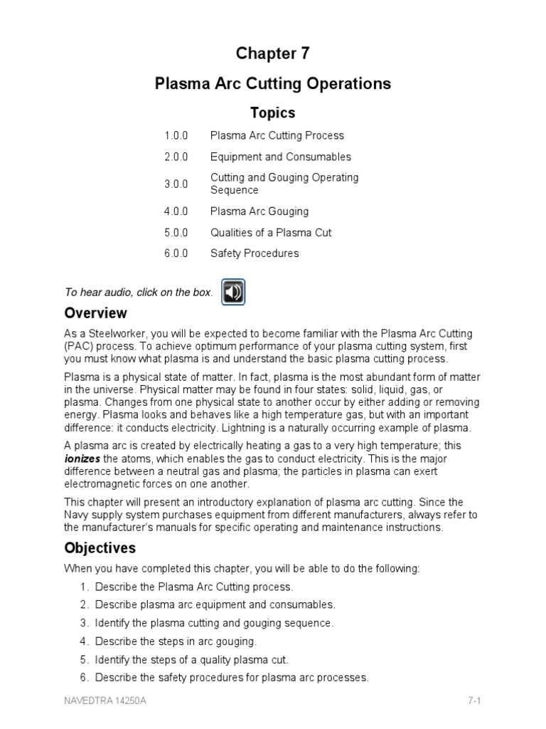 Plasma Cutting PDF | PDF | Electric Arc | Plasma (Physics)
