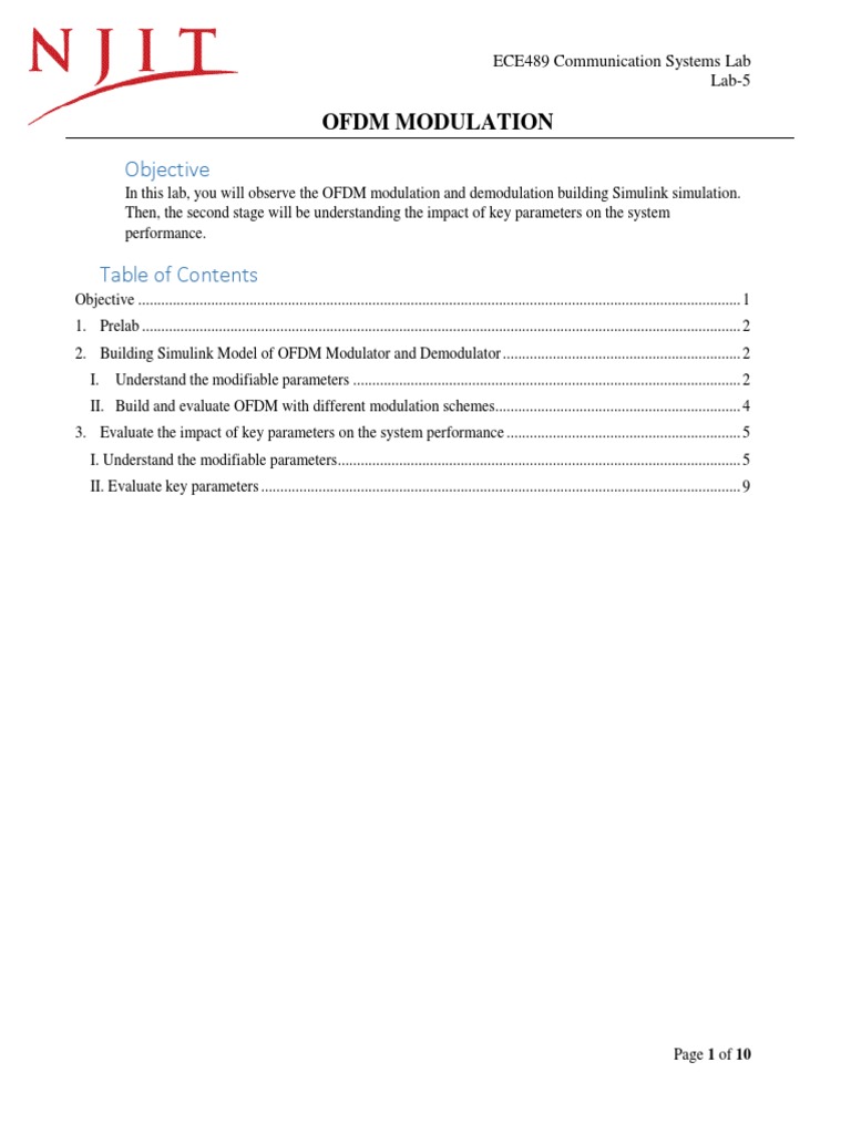 Objective: Ofdm Modulation | PDF | Orthogonal Frequency Division ...