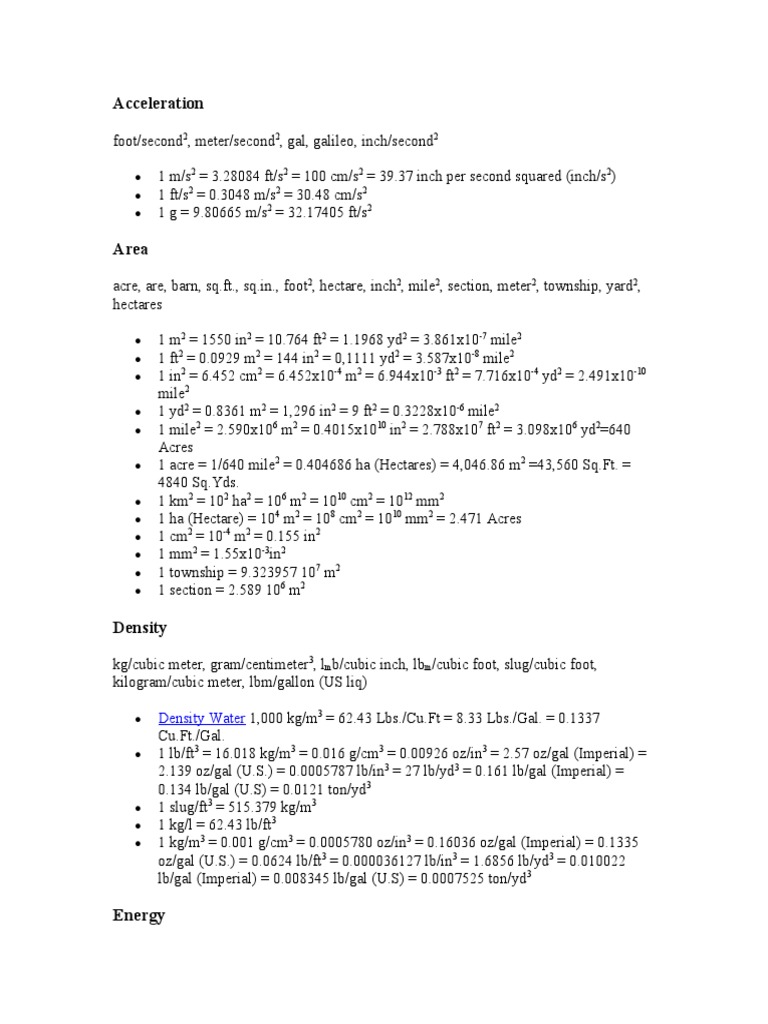 Unit Conversions | PDF