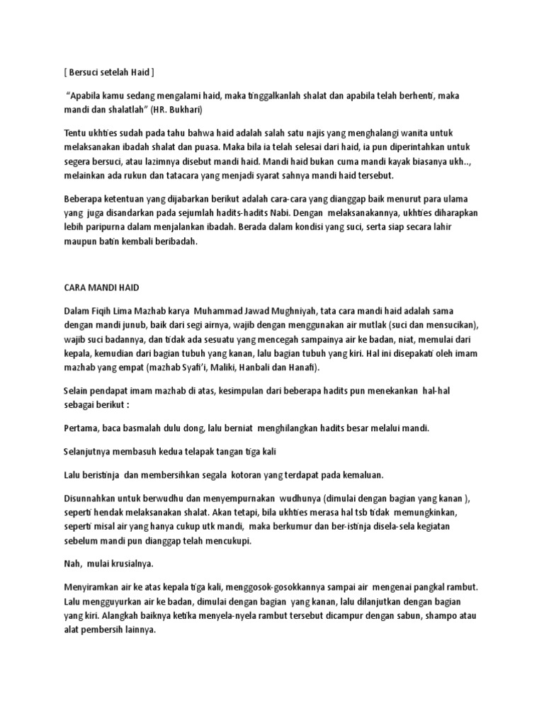 Bersuci Setelah Haid Pdf