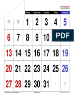 May 2018 Calendar Large Numerals