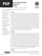 Resposta Aguda Do Lactato Sanguíneo a Diferentes Protocolos de Treinamento Com Pesos