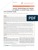 School-level economic disadvantage and obesity in middle school children in central Texas, USA