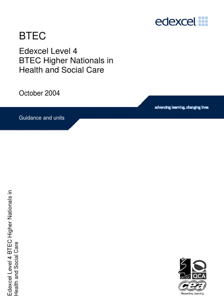 Unit 8 Health And Social Care Specification