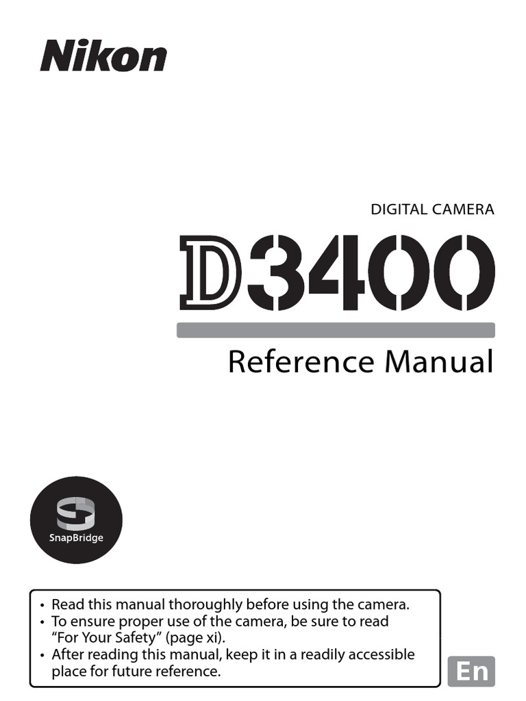 Nikon D3400 Reference Manual Electromagnetic Interference - 