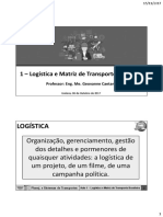 Aula 1 - Logística e Matriz de Transporte Brasileira