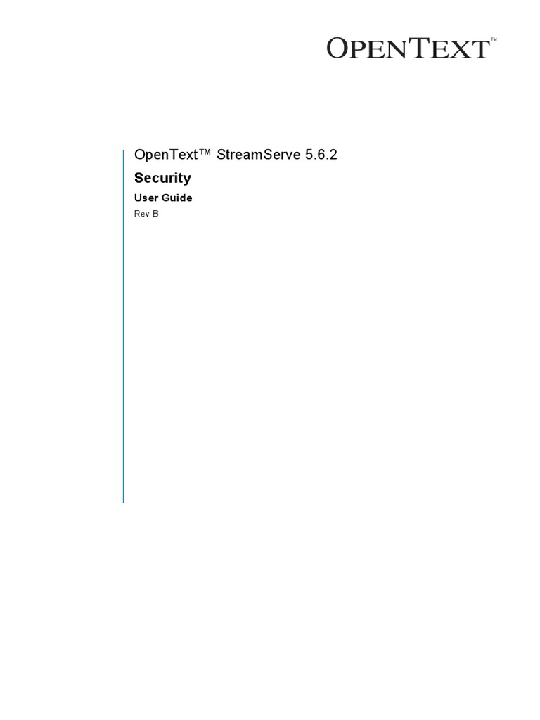 OpenText StreamServe 5.6.2 Security User Guide | PDF | Transport Layer ...