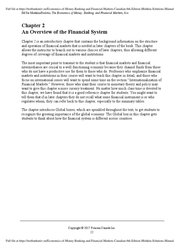 Economics of Money Banking and Financial Markets Canadian 6th Edition