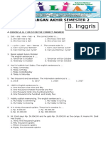 Soal UAS Bahasa Inggris Kelas 4 SD Semester 2 Dan Kunci Jawaban