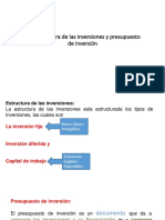 5.1. Estructura de Las Inversiones y Presupuesto de Inversión