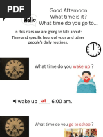 13th Lesson, Hours, Daily Routine Questions