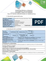 Guía de Actividades y Rúbrica de Evaluación - Paso 10- Factores Antinutricionales en Materias Primas