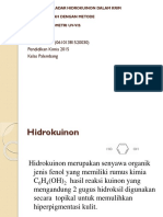 Penentuan Kadar Hidrokuinon Dalam Krim