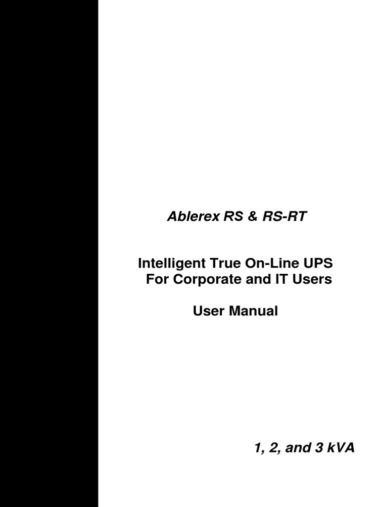 Ablerex RS UPS User Manual | PDF | Power Inverter | Rectifier