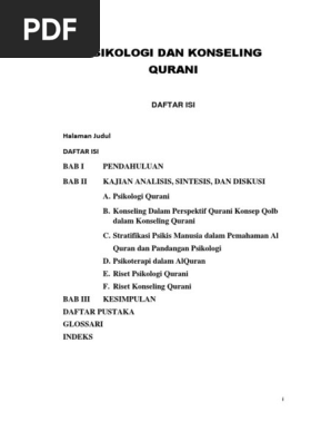 Psikologi Dan Konseling Qurani Pdf
