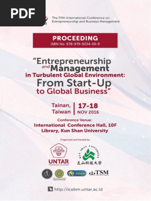 Proceeding ICEBM 2016 | PDF | Entrepreneurship | Small And
