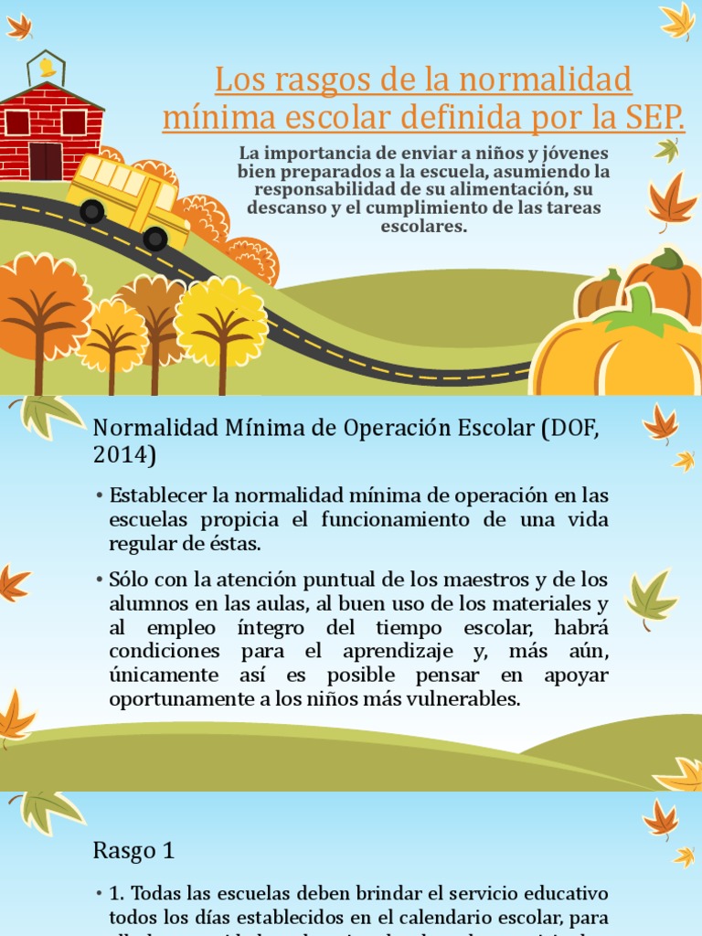 Los Rasgos de La Normalidad Mínima Escolar