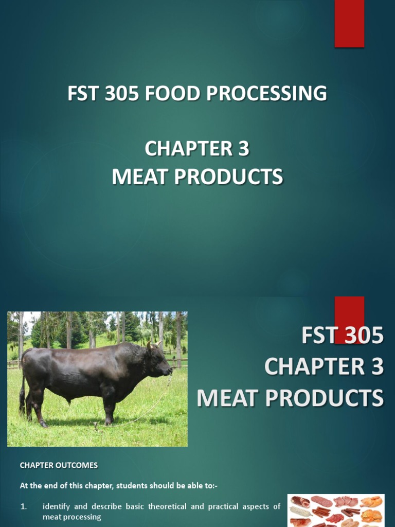 CHAPTER 3 Meat Products PDF Curing (Food Preservation) Meat