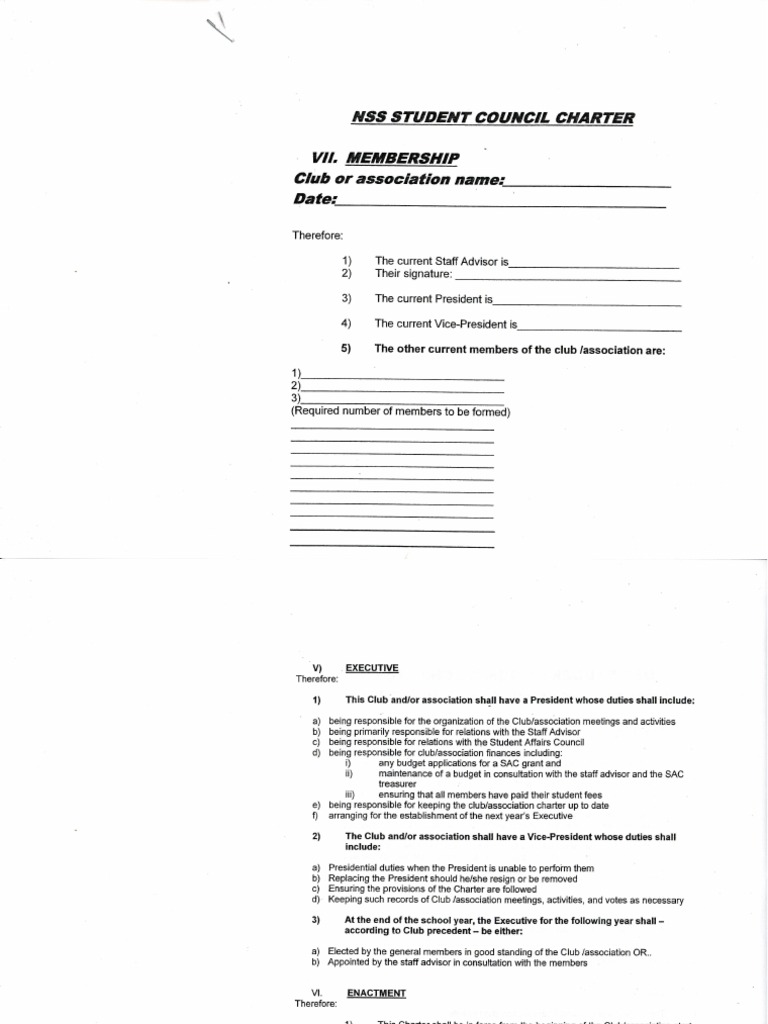 Club Charter Template and Guidelines | PDF | Government | Legal Documents