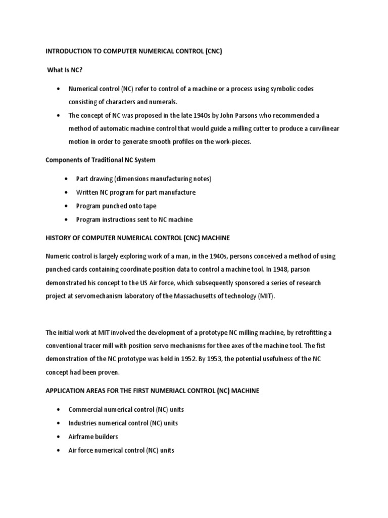 History of Computer Numerical Control Download Free PDF Numerical