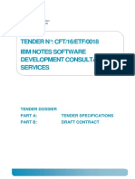 TENDER N°: CFT/16/ETF/0018 Ibm Notes Software Development Consultancy Services