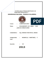 Informe Seguimiento de Obra San Juan de Miraflores