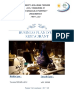 Business Plan D'Un Restaurant: Réalisé Par: Encadré Par