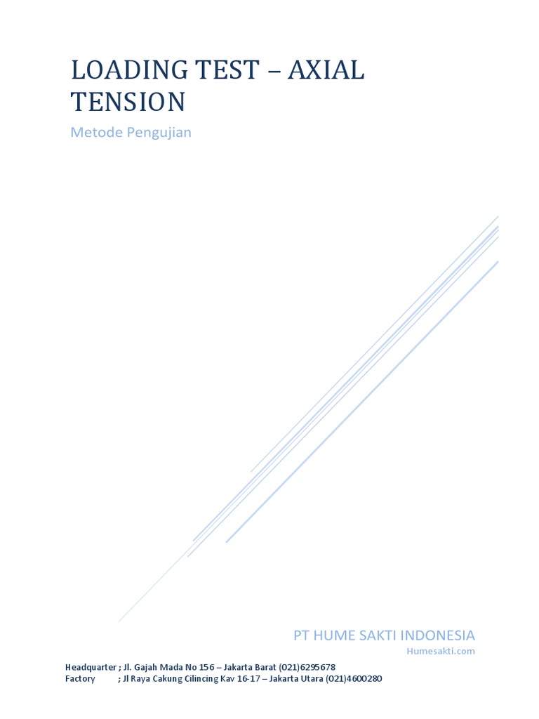 Loading Test - Axial Tension: Metode Pengujian | PDF | Deep Foundation ...