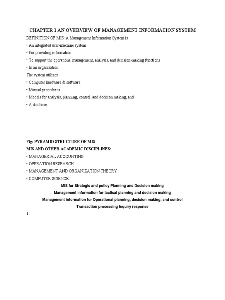 Chapter 1 An Overview of Management Information System: Fig: Pyramid