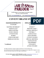 Segar and Snuff Parlour Snuff Menu Guide April 2015