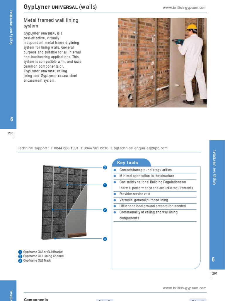 GypLyner Universal Wall Lining System | PDF | Drywall | Wall