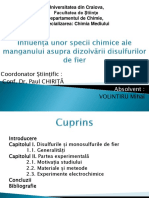 Final - Influența Unor Specii Chimice Ale Manganului Asupra Dizolvării Disulfurilor de Fier