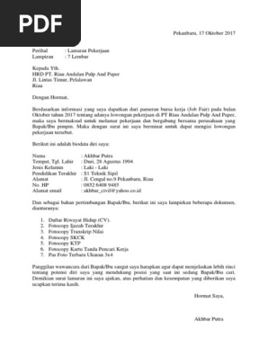 Surat Lamaran Kerja Rapp