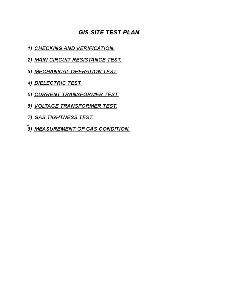 GIS Test Procedures | PDF | Transformer | Electrical Resistance And ...