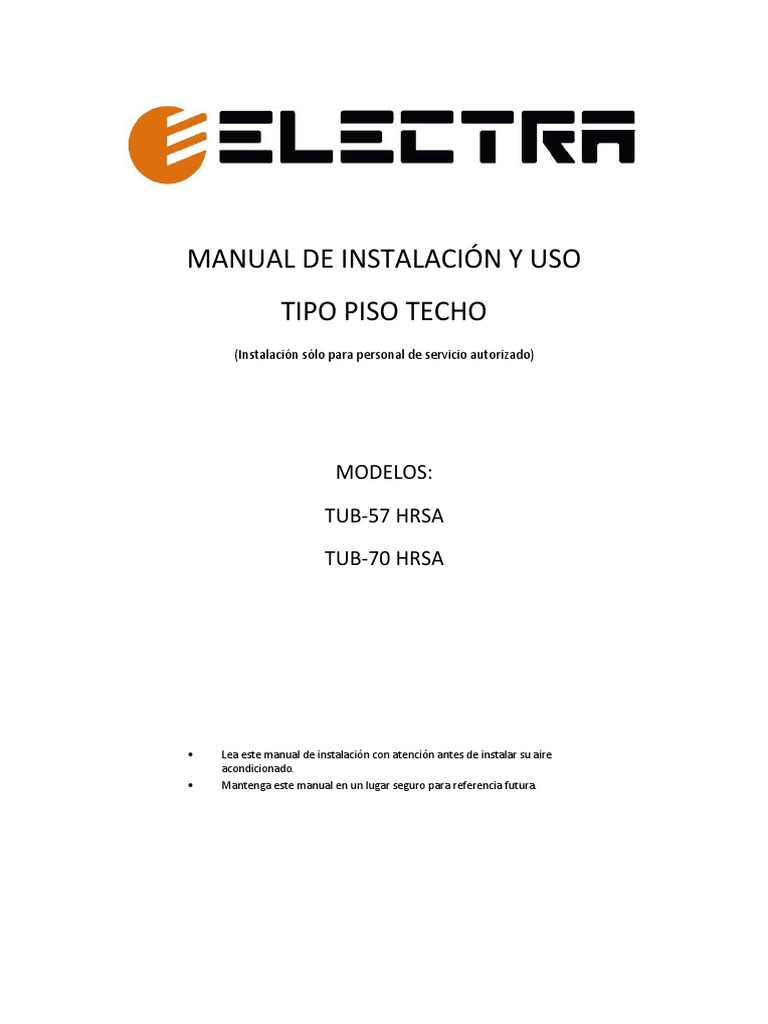 Manual de Aire Acondicionado Electra | PDF | Boiler | Air Conditioning