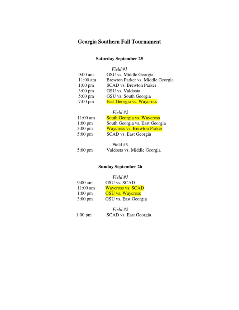 Southern Fall Tournament PDF