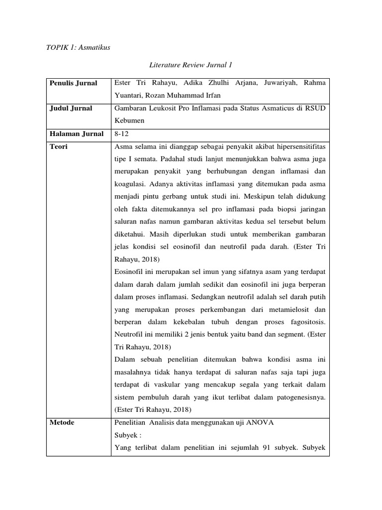 contoh literature review jurnal pdf