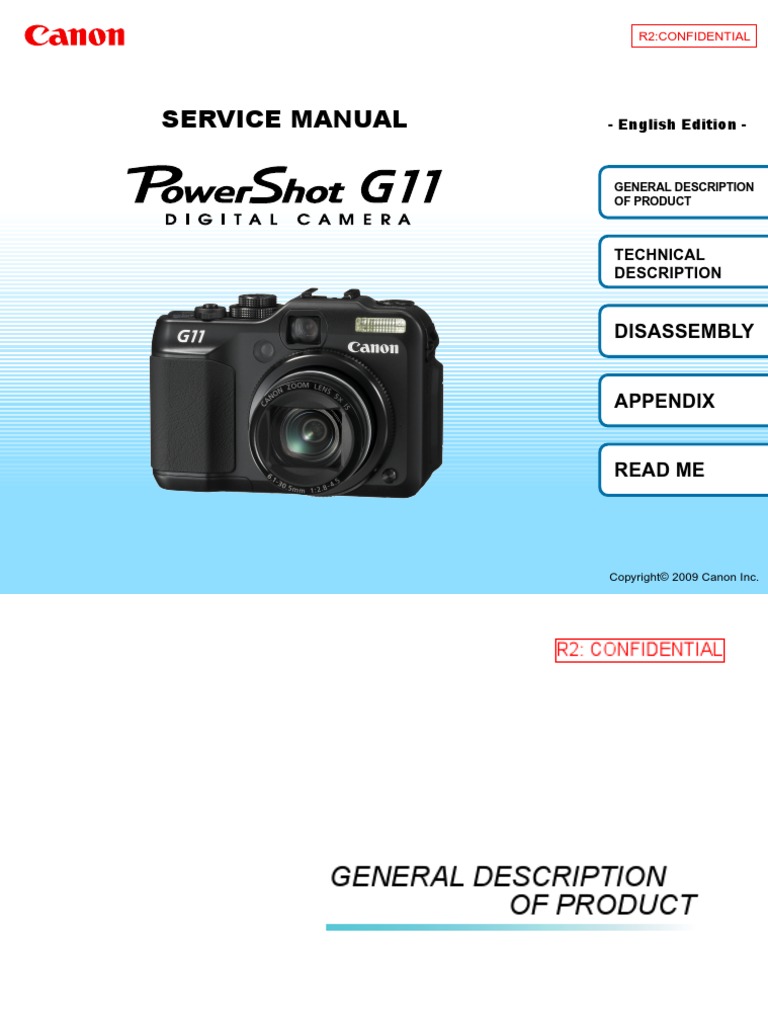 Canon Powershot G11 Service Manual Exposure Photography Autofocus