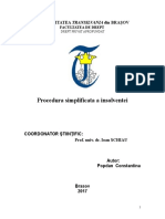 Procedura Simplificata a Insolventei