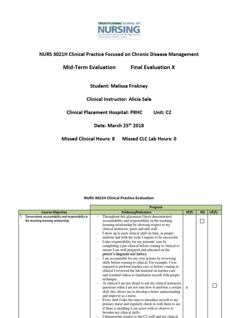 Chronic Disease Management Evaluation | PDF | Nursing | Patient