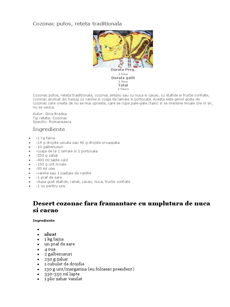Cozonac Receta Docx