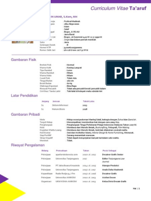 contoh cv taaruf pdf